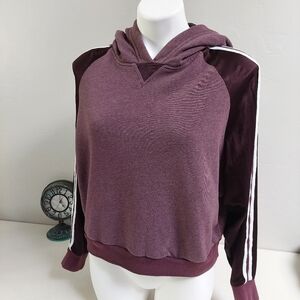 Hard Tail Hoodie Pullover Sweater‎ Maroon  White Striped Size Small